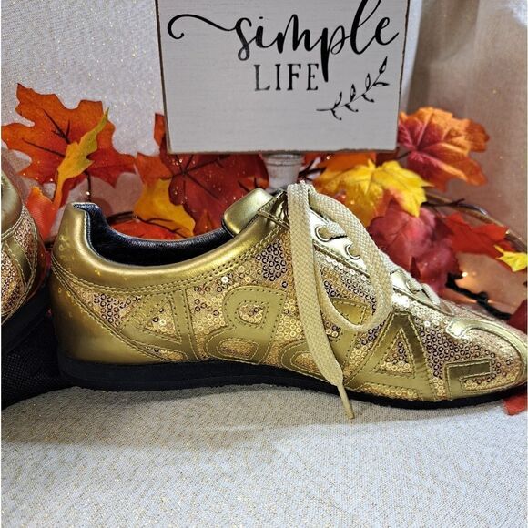 NWOT Authentic Dolce & Gabbana Gold Sequin Trainer - Picture 10 of 14